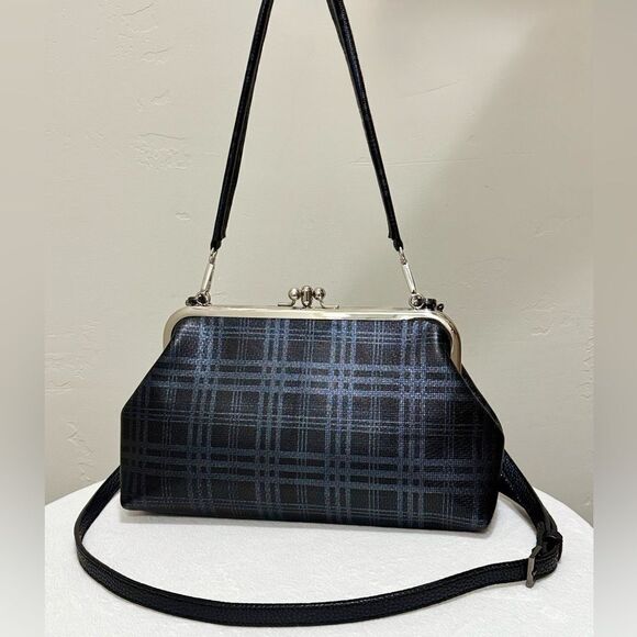 Genuine Deer-hide Leather Handmade Vintage Style Double Kisslock Purse/Crossbody - Picture 1 of 16